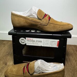 Aldo Tan Loafers with Red Accent